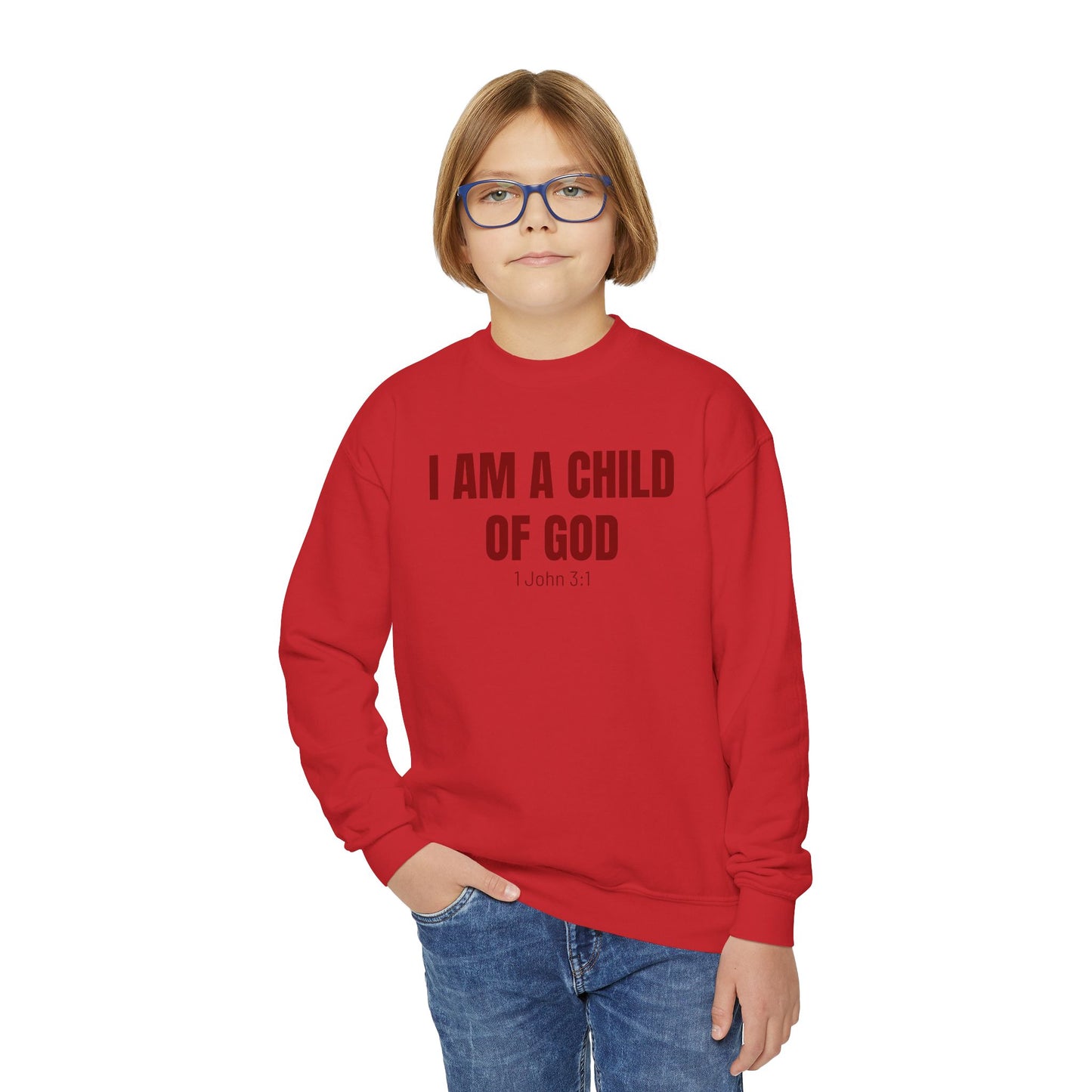 'I am a child of God' Youth Sweatshirt