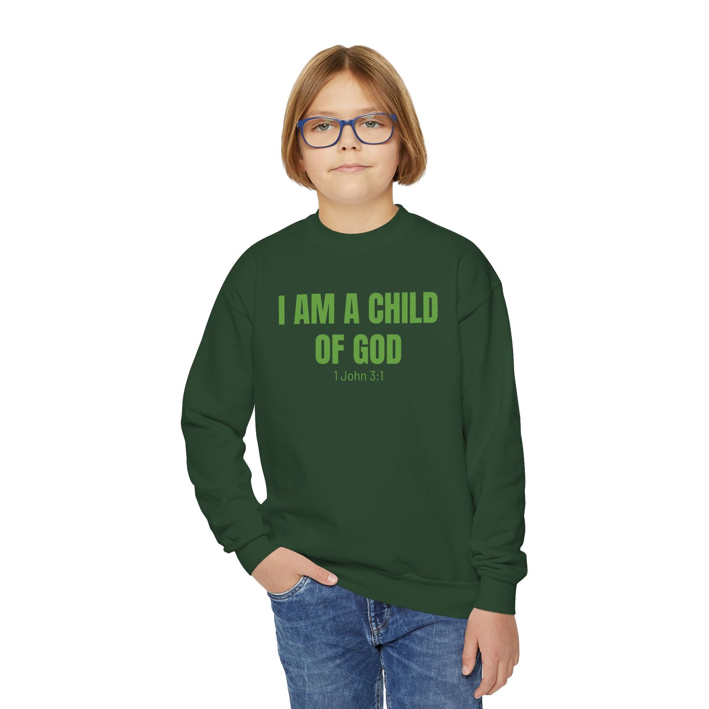 'I am a child of God' Youth Sweatshirt