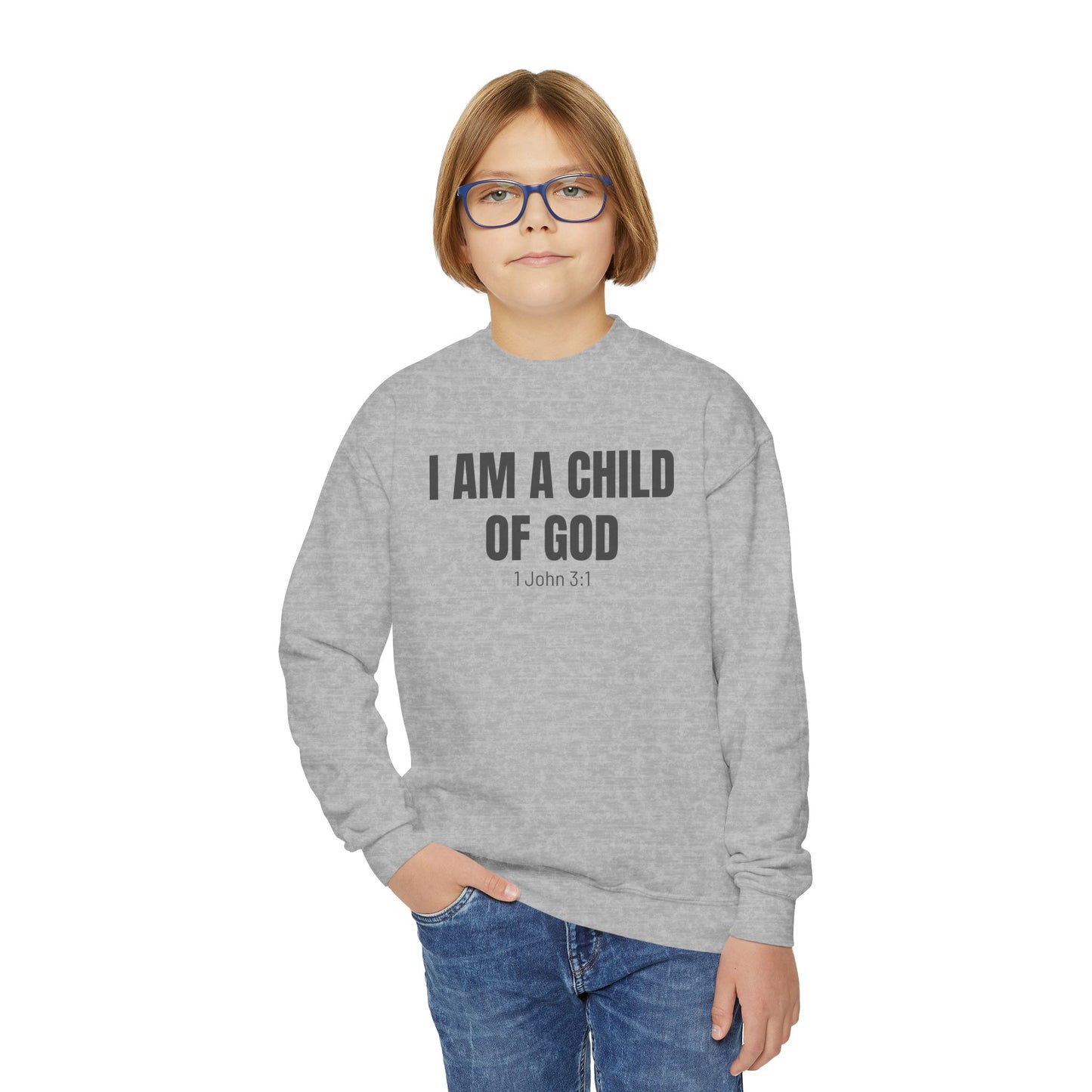 'I am a child of God' Youth Sweatshirt